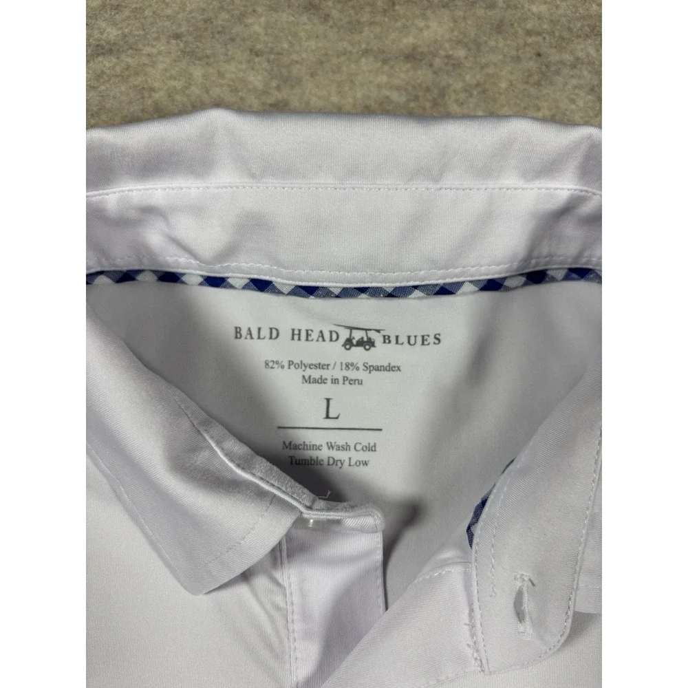 Bald Head Blues Mens‎ White Columbia Country Club Performance Golf Polo Shirt L